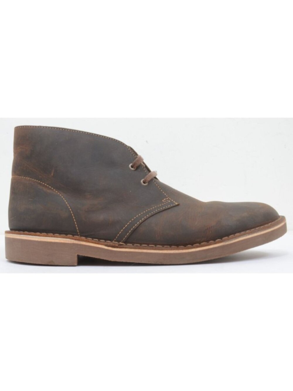 NEW Clarks Shepton Mens 10.5 WIDE Leather Lace-Up Comfort Chukka Boot Preppy - Picture 4 of 11